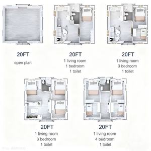 Prefabbricato personalizzato 20ft 40ft espandibile contenitore casa 2 3 4 camere da letto prefabbricata Villa casa Mobile costruzione <span class=keywords><strong>immobiliare</strong></span> - Product Image 4