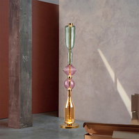 Lampe sur pied LED scandinave moderne E27, grande taille, avec abat-jour en verre, style contemporain de luxe, lumière blanc chaud, pour chambre à coucher, chevet, salon