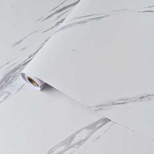 Rollos de vinilo de PVC autoadhesivos para suelo de mármol mate 3D resistente al agua, papel pintado blanco antideslizante para Baño - Product Image 3