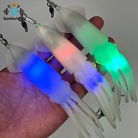 Lampe de pêche LED 8,75 pouces 2,28 oz avec hameçon 6/0, lumière de pêche en eau profonde, flasher, leurres de pêche au calamar pour thon et saumon en haute mer