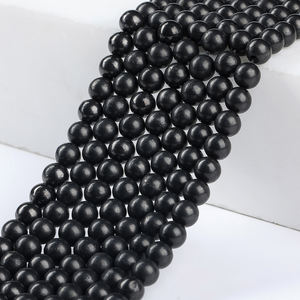 Perle Sfuse Rotonde in <span class=keywords><strong>Shungite</strong></span> Russa Naturale Accessori 6 8 10 12MM <span class=keywords><strong>Pietre</strong></span> Preziose Misura a Scelta per Creazione Gioielli Uomo Donna - Product Image 3