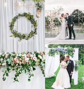 10 pezzi anelli <span class=keywords><strong>acchiappasogni</strong></span> ghirlanda anelli in macramè 8 pollici cerchi floreali in metallo dorato per matrimonio - Product Image 6