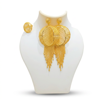 Parure de bijoux de luxe pour femme en laiton plaqué or avec pampilles en diamant, style hip-hop, pour fiançailles, mariage, fête, cadeau, déclaration de mode