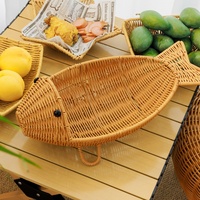 Nieuwe stijl handgeweven PE rotan moderne design duurzame dierenvormige keuken opbergmanden voor groenten en fruit