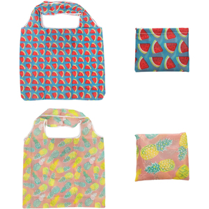Heavy Duty Expandable Folding Tote <b>Bag</b> Large Reusable 190T Polyester <b>Long</b> Double Cartoon Eco-friendly Grocery Shopping <b>Bag</b> - Product Image 1