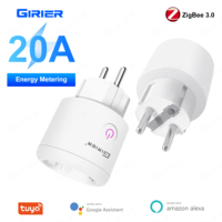 Prise intelligente GIRIER Tuya type F 20A compatible Alexa Google Home avec surveillance de la consommation 4200W ZigBee EU