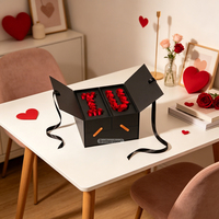 Scatola di Lusso Artigianale Personalizzata per Confezioni Floreali, Scatola Pieghevole a Conchiglia per Regali di San Valentino e Festa della Mamma