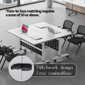 Meja kantor lipat bingkai baja, Meja latihan dapat digerakkan dengan roda - Product Image 4