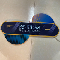 Horloge murale numérique élégante 63x35cm avec écran LCD, grande horloge LED pour la décoration de la maison, livraison directe, fabrication directe DDP