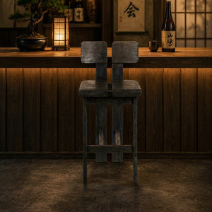 Modern Black Teak Wood Strong Bar <b>Stool</b> High Chair Split Seat Footrest Commercial Use Hotel <b>Dining</b> Counter <b>Stool</b> - Product Image 1