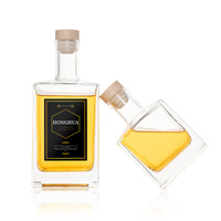 Bouteille de vin en verre transparente carrée vide avec bouchon, 350 ml, 500 ml, 750 ml, personnalisable avec logo, vente en gros directe usine