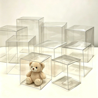 Boîtes cadeaux carrées transparentes en plastique PET recyclable 8*8*8CM 3.15 pouces, étuis de protection en cristal, revêtement UV, épaisseur 0.25mm