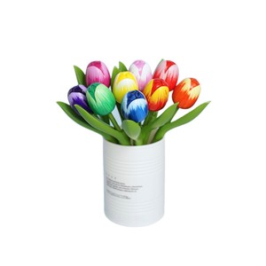 Tulipanes de Madera Pintados a Mano, Flores Artificiales Multicolores, Decoración de Primavera para el Hogar, Estilo Moderno, Regalo - Product Image 5