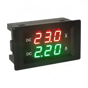 0.28 Inch Digitale Dc Voltmeter 4 Bit 5 Draden Dc 200V 10a Spanningsstroom Meter Voeding Rood Blauw Dual Display Ampèremeter