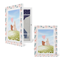 Cadre photo A4 certifié CPSIA et ISO 9001, cadre photo en bois à ouverture frontale pour enfants, passe-partout interchangeable pour œuvres d'art