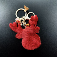 Porte-clés en crochet tricoté à la main, porte-clés en forme de mouflon, porte-clés en peluche pour accessoires de voiture, vente en gros