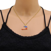 Collier en acier inoxydable plaqué or 18 carats, couleur Haïti, pour homme et femme, pendentif géométrique personnalisé en acier titane, collier de couple