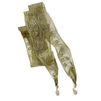 Nouveau foulard décoratif en polyester style coréen avec ruban à petites fleurs, ceinture pour cheveux et long collier pendentif pour femme - Collection été