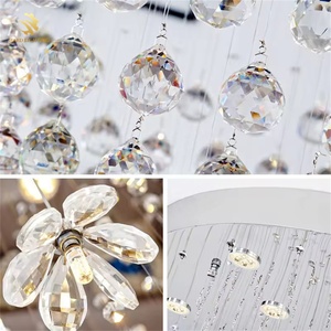 Benutzer definierte große Gold moderne Kristall Kronleuchter LED Treppe Hotel Esszimmer Pendel leuchten - Product Image 6