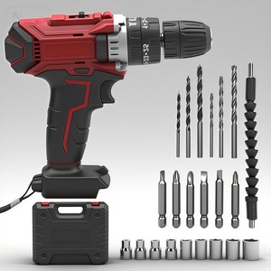 ชุดสว่านกระแทกไร้สาย 21V สีแดง ข้ามพรมแดน ปรับความเร็วได้สองระดับ สำหรับใช้งาน DIY ในบ้าน - Product Image 3