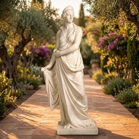 Statue personnalisée de Diane/Artemise en marbre blanc sculpté à la main - Sculpture de déesse néoclassique sur mesure pour les propriétés et jardins de luxe