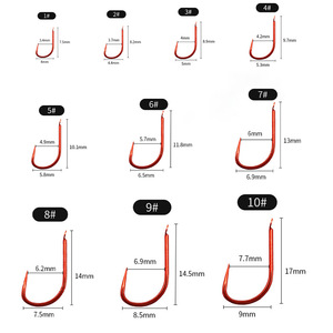 Anzuelos de Pesca Red Sea Xi, con y sin púas, de Acero con Alto Contenido de Carbono, Forjados Planos, 1 # -6 #   Anzuelo de Pesca para Carpa Crucian de Agua Dulce 100 - Product Image 5