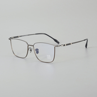 Gafas de lujo de titanio y madera de sándalo, montura óptica unisex de diseñador, clásicas cuadradas de aro completo con diamantes.