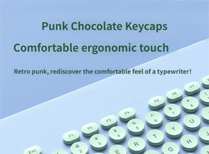 Full Size Round Keycap Silent <b>Keyboard</b> Punk Mechanical Feel Wired Illuminated <b>Keyboard</b> - Product Image 4