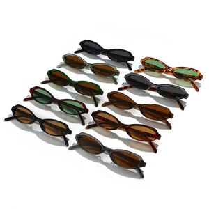 Lunettes de soleil œil-de-chat rétro polygonales à monture étroite, couleurs bonbon, protection UV400, personnalisables avec logo, pour femmes et hommes, collection 2025 - Product Image 6