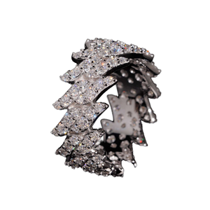 Anillo de Eslabones Cubanos de Plata 925 con Diamantes VVS Cultivados en Laboratorio, Certificados NGTC, Estilo Hip Hop Iced Out, Unisex, Joyería Fina - Product Image 1