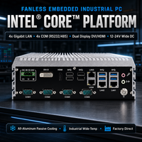 PC Mini Industri Tangguh Tanpa Kipas Dual 2.5 SSD 4K HDMI DVI Display Multi LAN Box PC untuk Visi Mesin