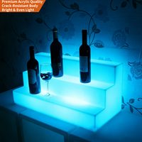 Support lumineux personnalisé à 3 niveaux en acrylique pour champagne, vodka, bière, présentoir lumineux, seau à glace LED, éclairage de vin