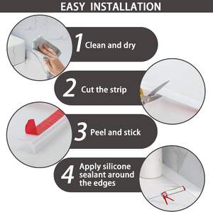 מקלחת סף סיליקון רחצה מים שמירה על רצועה מים-פקק מבול מחסום דלת תחתית גומי רצועת איטום רצועת איטום רצועה - Product Image 6