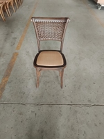 Chaise de salle à manger OK-wood5115R avec assise en rotin et dossier croisé pour restaurant, hôtel, événement, mariage, sièges commerciaux
