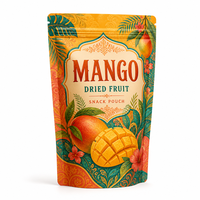 Sachet Doypack Personnalisé Imprimé pour Fruits Secs (Mangue), Emballage Sécurisé pour Snacks (Sucre et Chips de Pommes de Terre)