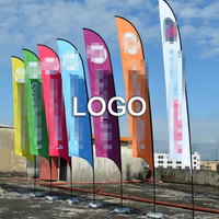 Drapeaux publicitaires portables personnalisés en gros, drapeaux en fibre de verre, anti-plis, polyester tricoté 110G, drapeau en forme de larme