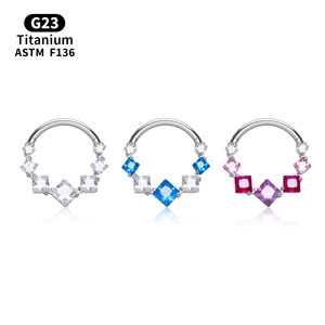 <span class=keywords><strong>Piercing</strong></span> de <span class=keywords><strong>Aro</strong></span> para Septum y Nariz de Titanio G23 16G, Joyería para <span class=keywords><strong>Mujer</strong></span>, Pendiente de Oro con Circonita Cúbica (CZ) para Hélice, Daith, Tragus, Cartílago, Concha - Product Image 1