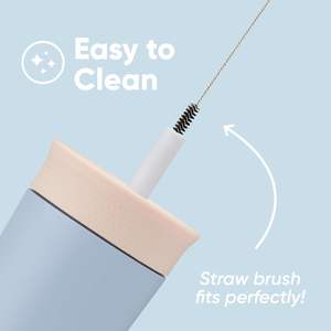 Gobelet isotherme en acier inoxydable pour enfants de 12 oz avec paille flexible anti-fuite, facile à nettoyer, bouteille d'eau pour enfants - Product Image 3