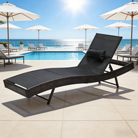 Chaises de jardin inclinables modernes pour bronzer en plein air avec mobilier de plage en tissu pour piscines, hôtels, salons et chambres