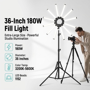 Kit d'éclairage photo multi-tubes à 12 bras, grand anneau lumineux LED 180W avec éclairage <span class=keywords><strong>de</strong></span> studio réglable 3200K 5600K - Product Image 2