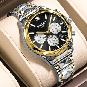 For 2608 Fashion Luxury Chronograph <b>Watch</b> for Men Stainless Steel 3BAR Water Resistant Luminous Date Quartz <b>Watch</b> Push Button - Product Image 1