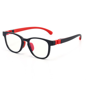 2023 Opticall plein cadre Anti Biue lumière mode personnalité Gel de silice TR90 rétro cadre carré enfants montures de lunettes optiques - Product Image 1