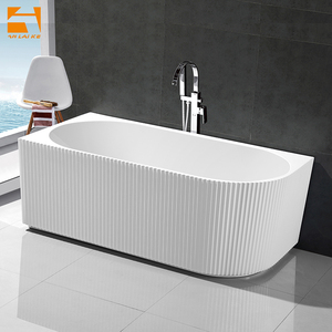 Baignoire autoportante en acrylique Lucite à coins cannelés KF-786-H 1700 mm, design intemporel, <span class=keywords><strong>spa</strong></span> luxueux pour la salle de bain à domicile - Product Image 2