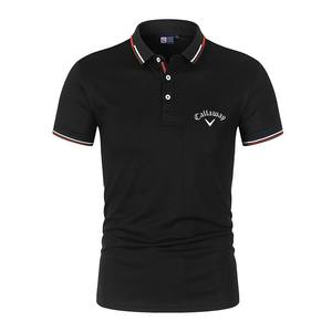T-shirt en coton décontracté à manches courtes en tricot uni de haute qualité personnalisé pour hommes <span class=keywords><strong>Callaway</strong></span>, anti-boulochage - Product Image 4