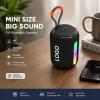 Boîte à musique extérieure en tissu avec lumière LED RGB, cadeau d'entreprise promotionnel avec logo personnalisé, haut-parleur Bluetooth sans fil portable mini 5W