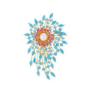 <span class=keywords><strong>Broche</strong></span> ZHENXUN en <span class=keywords><strong>Lapis</strong></span> <span class=keywords><strong>Lazuli</strong></span> Étoile à Cinq Branches et Perles d'Eau Douce, Épingle Polyvalente pour Manteau, Accessoire Femme, Bijou Épingle de Sûreté - Product Image 1