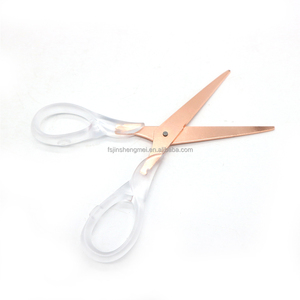 Trong suốt Acrylic xử lý với thép không gỉ Rose Gold Sharp Blade kéo dành cho người lớn Văn Phòng TrườNg cắt công cụ nhà máy cung cấp - Product Image 2