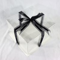Boîtes à gâteau transparentes en plastique de 4, 6, 8, 10, 12, 14, 16 pouces, boîtes à gâteau transparentes en acétate pour anniversaire et mariage, 12 x 12 x 6
