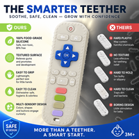 Jouet de dentition pour bébé en silicone de qualité alimentaire sans BPA certifié CPC, en forme de télécommande de télévision, pour l'exploration sensorielle et la mastication