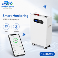 Pack de stockage d'énergie domestique empilable durable 51,2 V 314 Ah 16 kWh LiFePO4 RUNHANG compatible avec les onduleurs solaires globaux